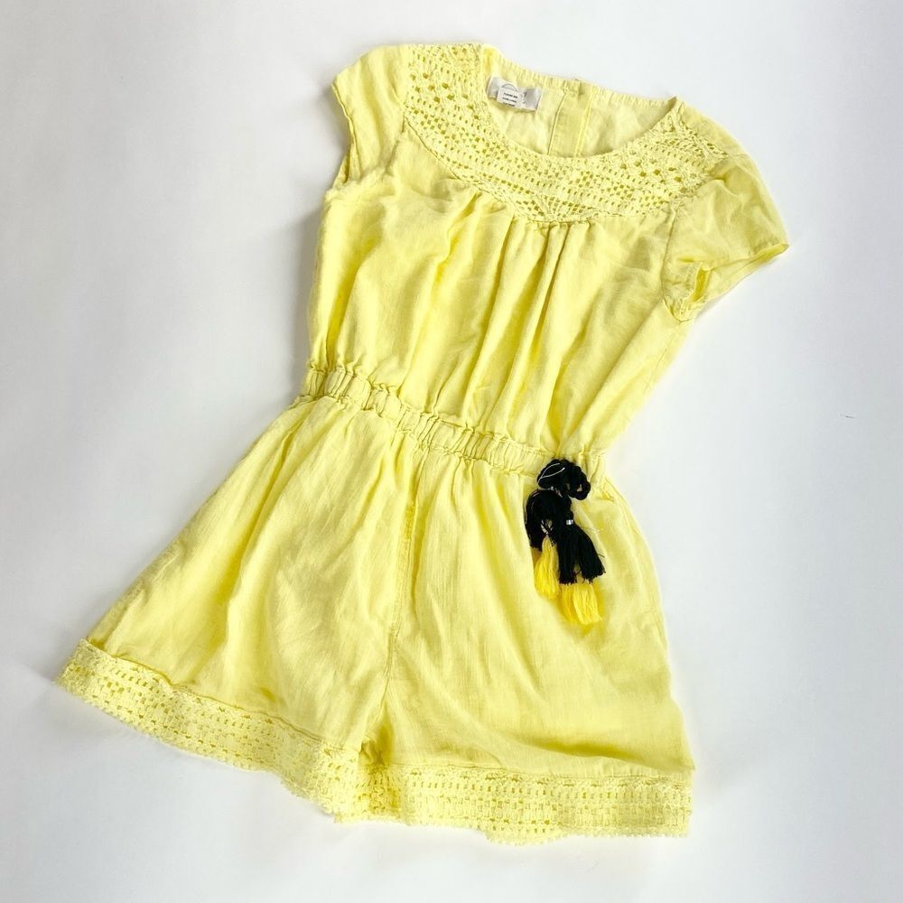 Peek kids yellow lightweight shorts romper 8